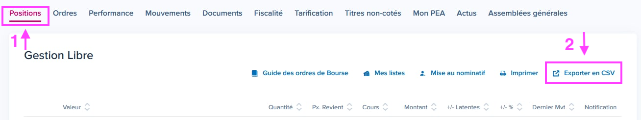 BoursoBank CSV Export